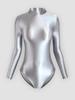 Solid Color High-Cut Rhythmic Gymnastics Leotard Ballet Dancewear - Women's Silky Luster One-Piece Swimsuit Base T-Shirt