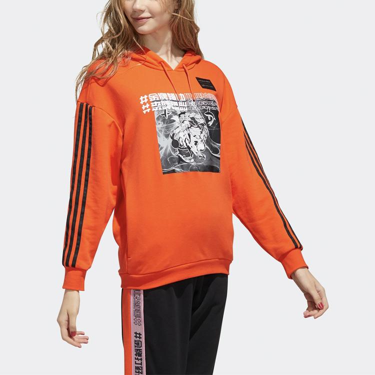 Adidas Neo W Wzry Hdy Bluza z kapturem sportowa casual damska Bluzy Pomarańczowy Żółty GD2188