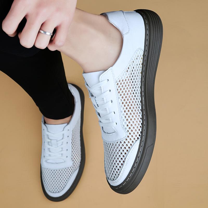 Modne męskie buty sportowe w brytyjskim stylu, codzienne, skórzane, męskie buty sportowe, outdoorowe, antypoślizgowe, płaskie, designerskie sneakersy, nowe, z prawdziwej skóry, buty do chodzenia