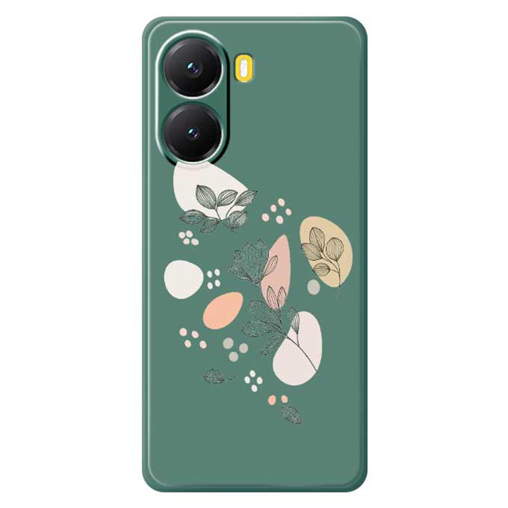 For Xiaomi Redmi Turbo 4 5G/Poco X7 Pro 5G Case Sketch Leaves Pattern Printing Straight Edge TPU Phone Back Cover