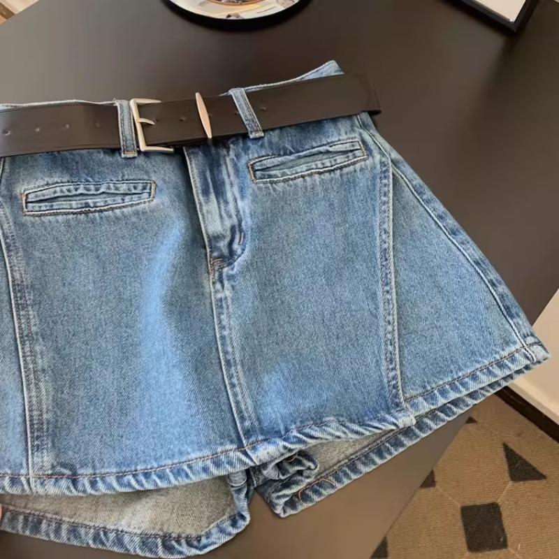 2026 Summer Women's Trendy Casual A-line Denim Skirt Shorts