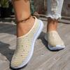 Fashion Plus Size 2025 Summer Mesh Women's Closed Toe Slippers Hot Sale Crystal Light Breathable Sandals Outdoor Casual Daily Slippers