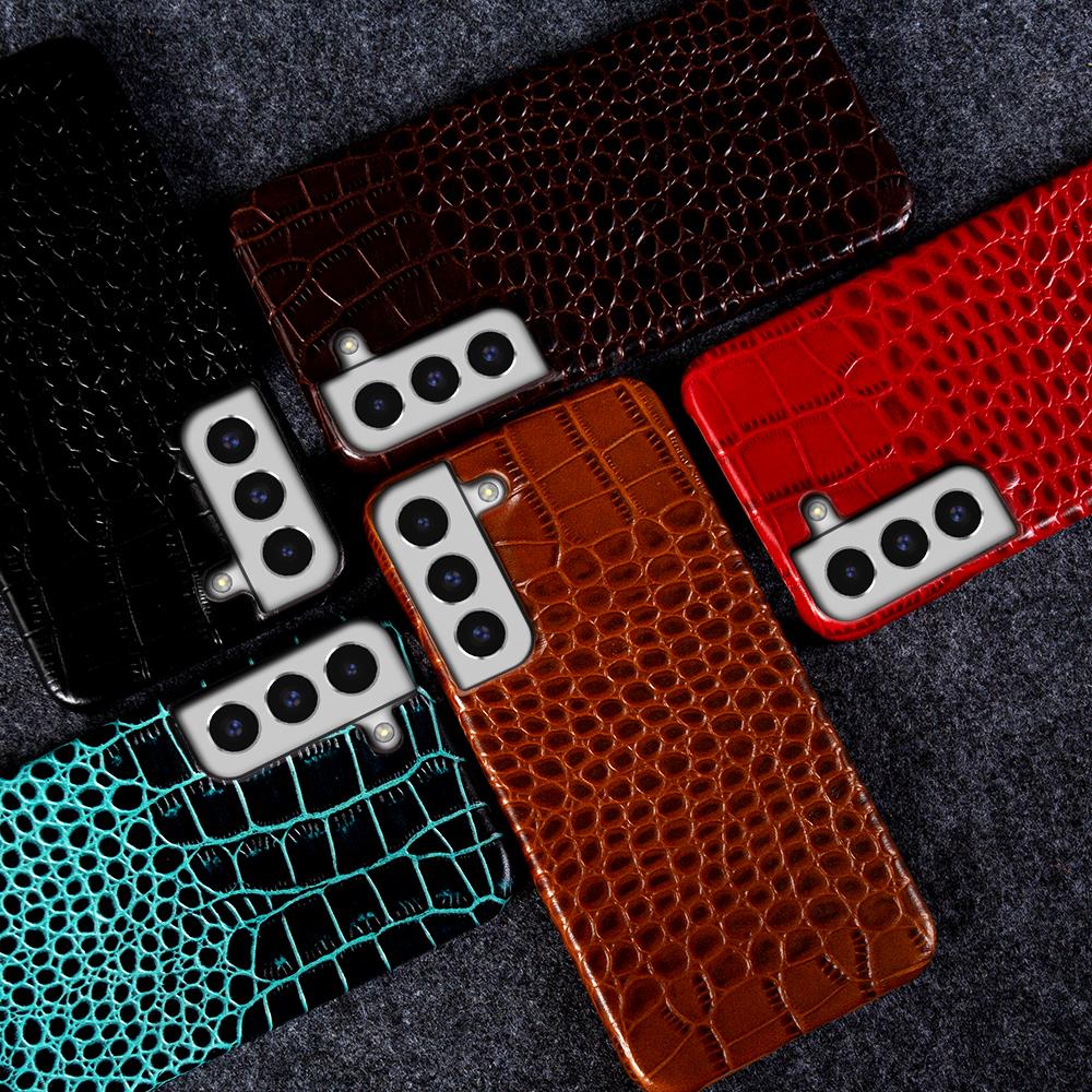For Samsung Galaxy S21 Case Luxury Genuine Leather Case Galaxy S23 S21 S24 Ultra Plus S10 Note 20 Mobile Phone Cover Back Shell