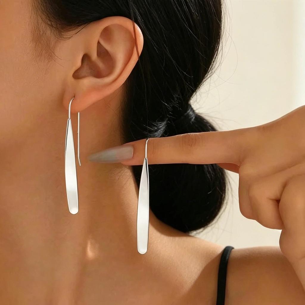 Gold Plated Twisted Leaf Hoop Earrings, Modern Abstract Sculptural Drop Hoops for Women