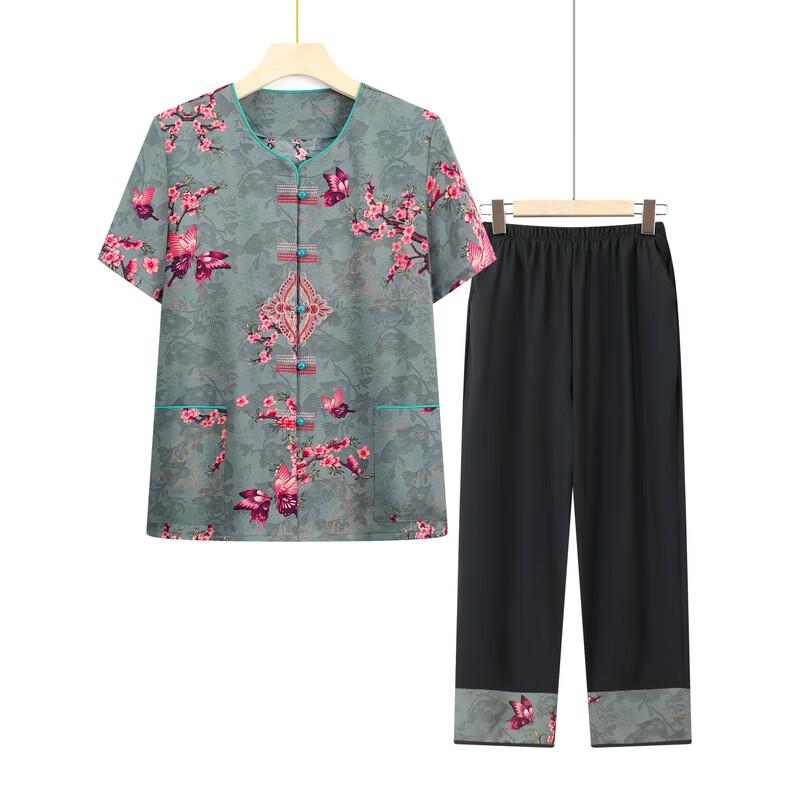 Elderly Women's Summer Loose Two-Piece Set