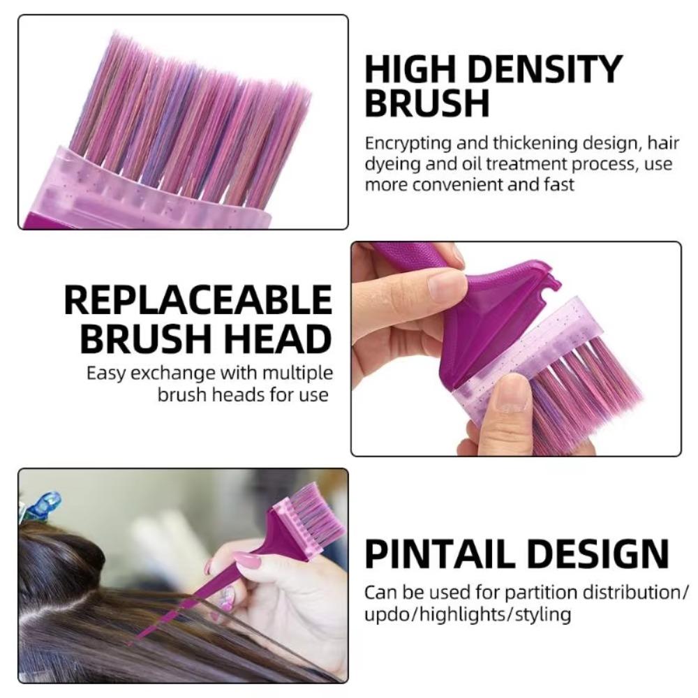 1Set Professional 8pcs Replaceable Brush Head Kit Hairdressing Tinting Coloring Tools  Barber