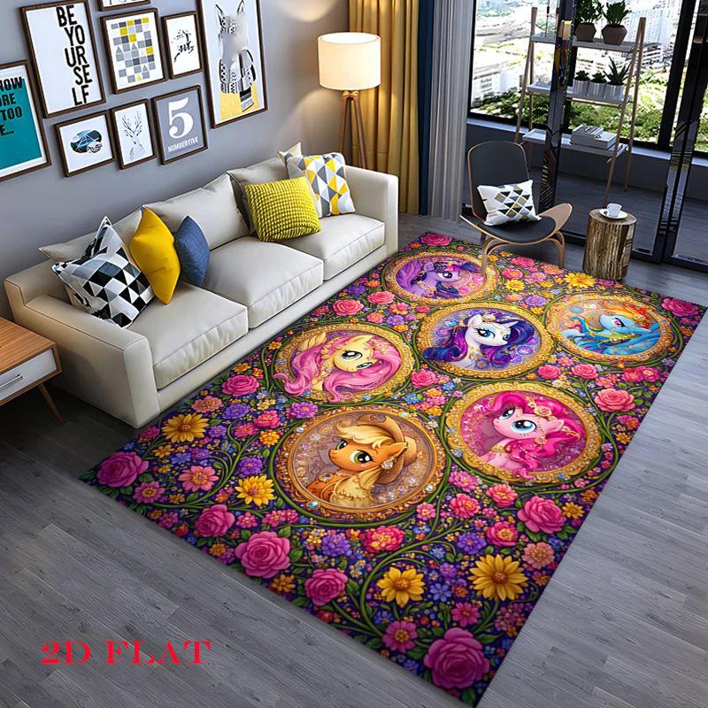 Dreamy Ponies Friendship Hug Carpet Home Decor Printing Dormitory Decoration Bathroom Mat Protective Pad
