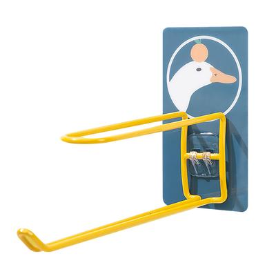 Wall Mounted Coat Rack Cartoon Animal 2 Layer Storage Space Saving Acrylic Adhesive Wrought Iron