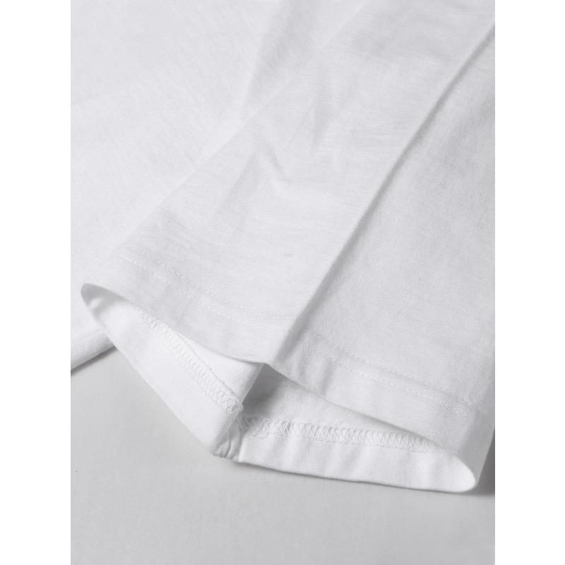 Women's White Short Sleeve Crew Neck T-Shirt with Elegant Dahlia Flower Print - Soft Casual Summer Blouse Top, Regular Fit for Daily Wear