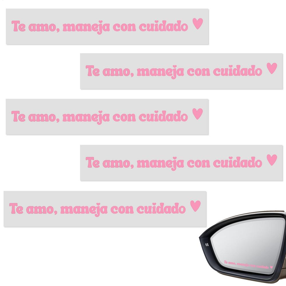 Rearview Mirror Decal 5 Pieces Spanish Motivational Interior Mirror Decals Waterproof Decorative Cute Stickers 4 Inches For Car