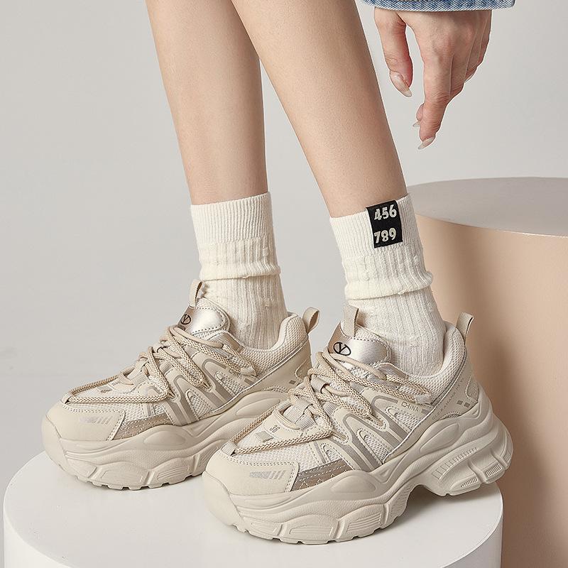 Fashion 5.5CM Air Mesh Synthetic Microfiber Leather Casual Breathable Vulcanize Summer Platform Sneakers Women Shoes High Brand