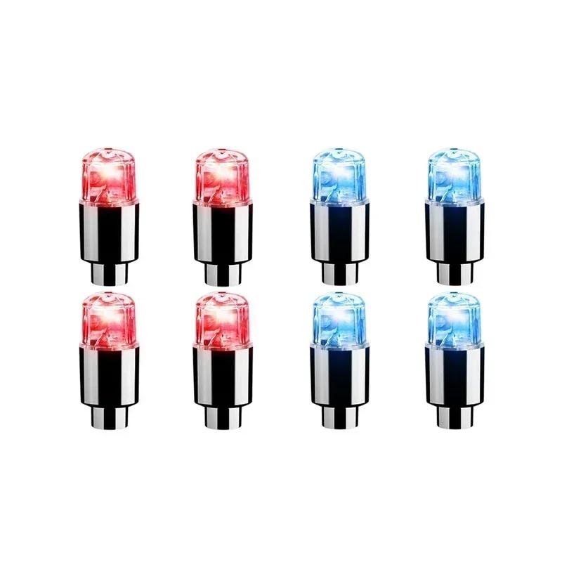 2/4/8pcs LED Tire Valve Stem Caps Neon Light Waterproof Wheel Spoke Lights LED Tire Lamp for Motorcycle Bicycle Car Accessories