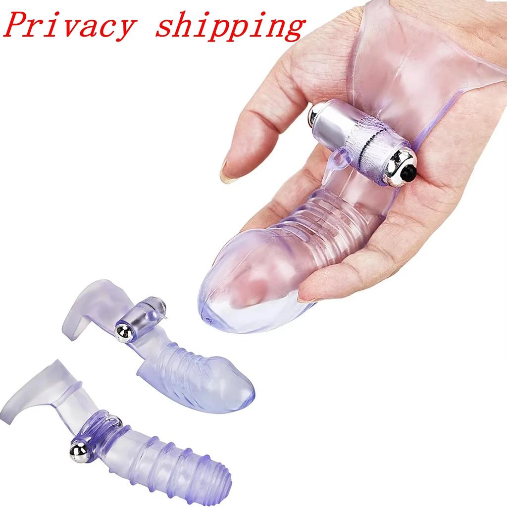 Finger Vibrator Condom Lasting Cock Ring G-Spot Clitoris Masturbation Massage Penis Sleeve Delay Ejaculation Sex Toys For Woman