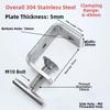 1pc T-Shaped Square Clamp 304 Stainless Steel Fixed Holder Clip C-clamp  Hardware Fasteners