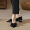 Grobe Ferse professionelle Damenschuhe neue schwarze spitze mittlere Ferse Single Shoes Damen vielseitig bequem High Heels Trend