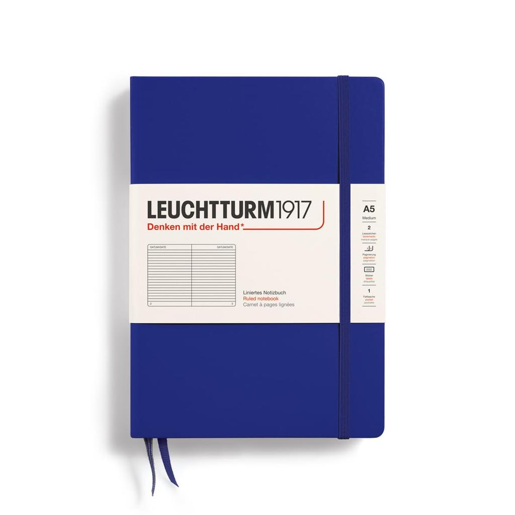 Leuchtturm Horizontal Officially Imported Notebook, A5, Ruled, Ink, 369793,