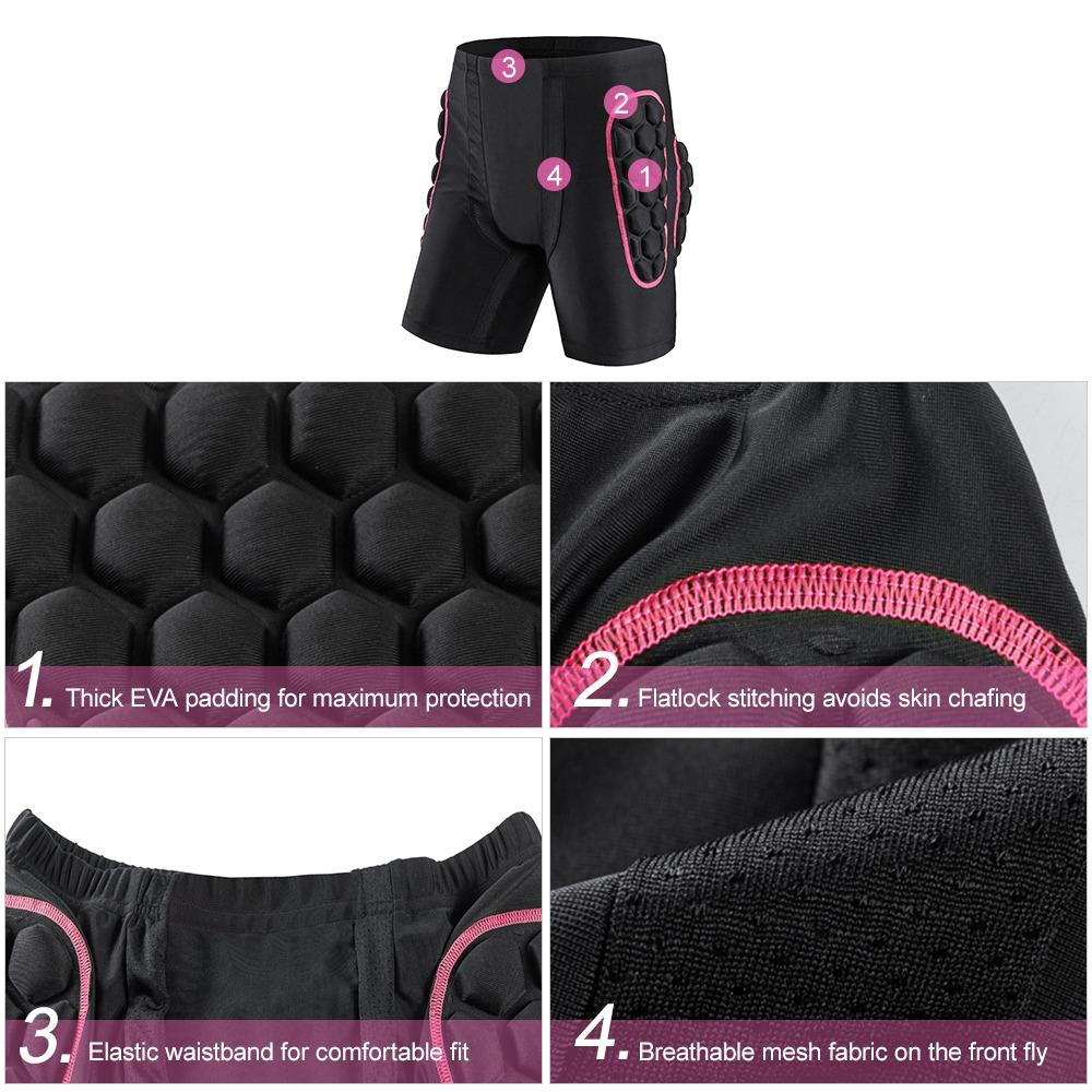 Elastic Waistband Padded Protective Shorts Outdoor Padded Protective Shorts  Snowboarding