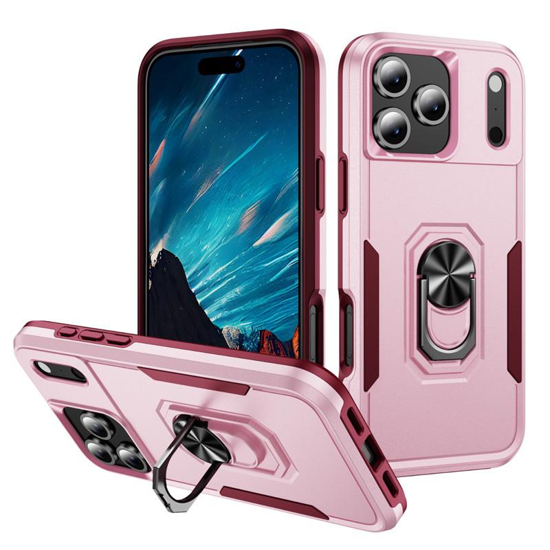 Suitable for IPhone17 Pro Max Mobile Phone Case Apple 16 15 Magnetic Suction Bracket, Anti-drop and Color Contrast Protective Case, All-inclusive.