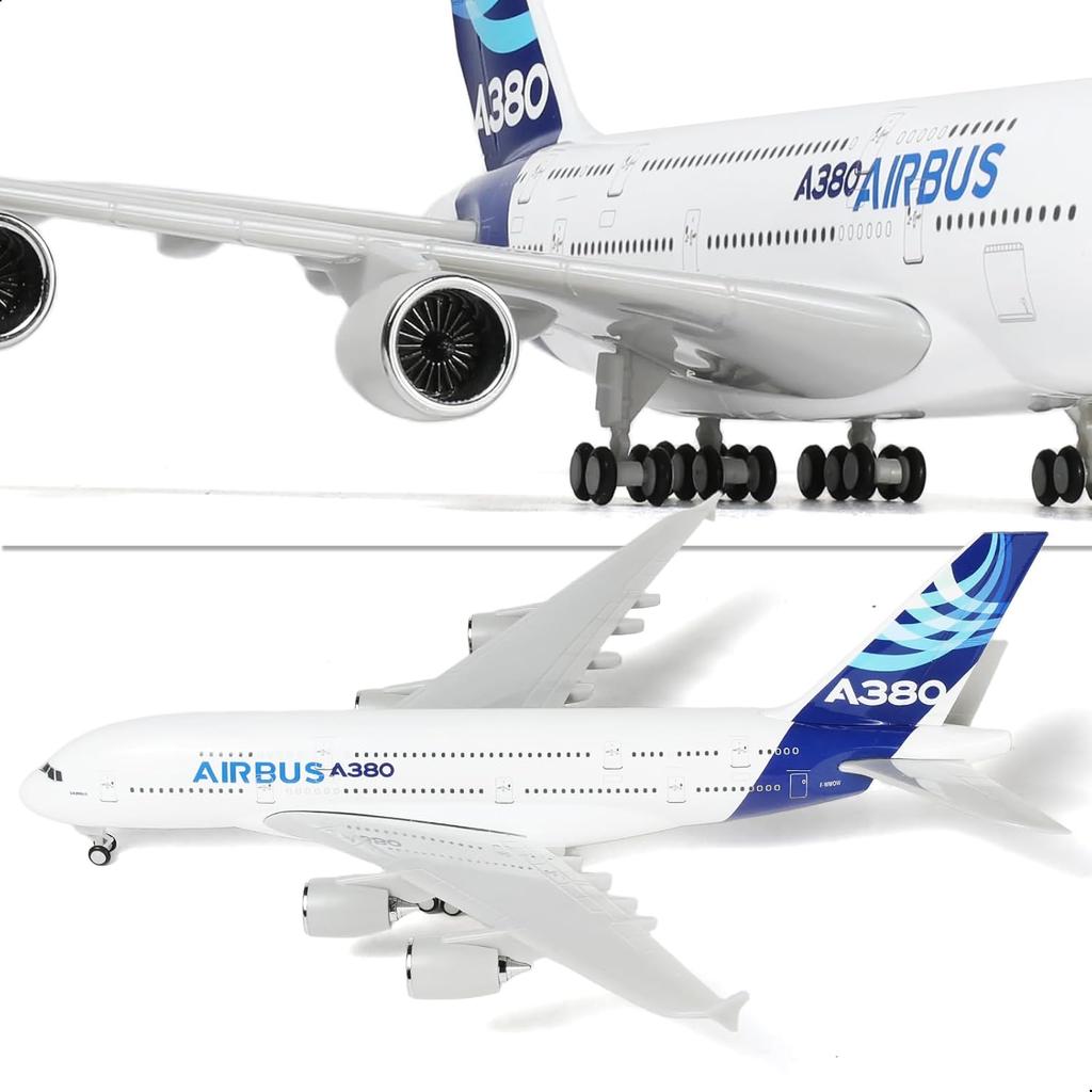 30cm 1/240 A380 Prototype Aircraft Model Kit with A Display Stand, Suitable for Adult Aviation Gifts or Display Decorations