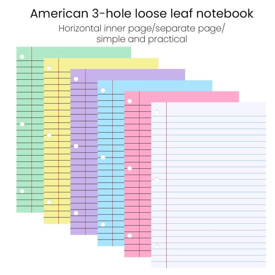 200 Sheets Loose Leaf Paper 8'' X 10.5'' College Ruled Filler Notebook Paper 3-Hole Punched Binder Lined Paper for 3 Ring Binders