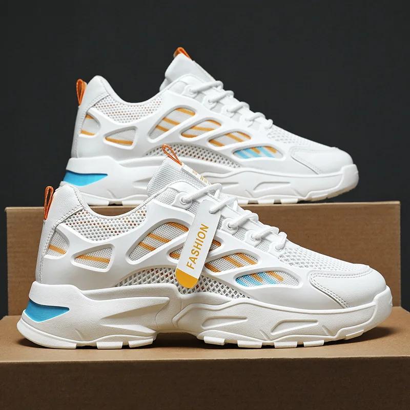 Fashion Men's Breathable Sports Casual Mesh Shoes Summer Soft Sole Anti Slip Outdoor Running Shoes Student Fashion Trendy Urban Shoes