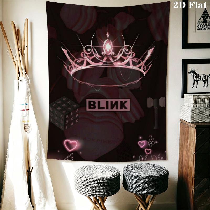 Blackpink Wandteppich Ästhetisches Wandbehang Gedruckter Stoffdecke Dekorative Wandteppiche für Schlafzimmer Wohnzimmer Heimdekoration