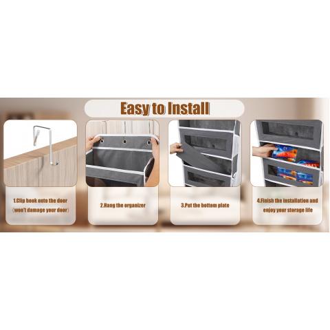 1PC Hanging Storage Bag with Pockets Over The Door Wall Mounted Storage Rack for Household Space Saving Hanging Organizer Home