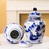 Blue and White Porcelain Antique Vase: Chinese Ornamental Jar for Home or Study Display
