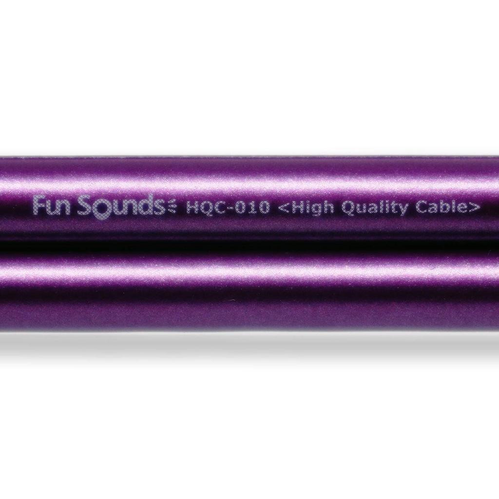 Fun Sounds Pro Musical Instrument Speaker Cable, 1m, HQC-010 (Phone Plug to Phone Plug), Purple