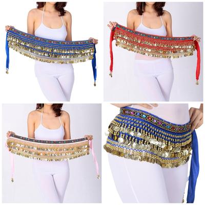 Damen Bauchtanzgürtel Hüfttuch, Bauchtanz Hüfttuch Rock Bauchtanz Taillenkette mit Goldmünzen Bauchtanz Tuch