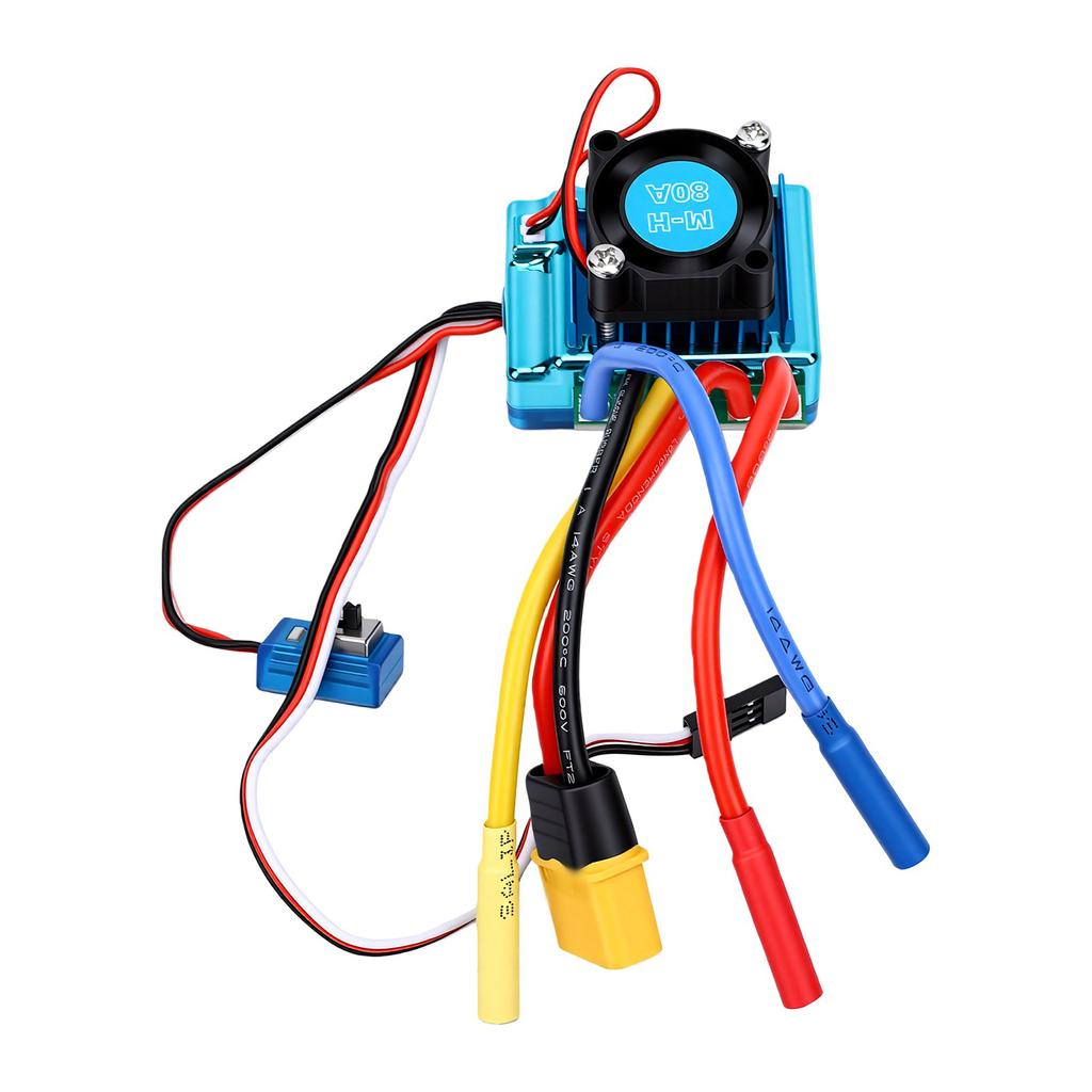 Brushless ESC 80A Electronic Speed Controller with Switch Mode BEC XT60 Plug 4.0mm Banana Female Plug for RC Car Boat