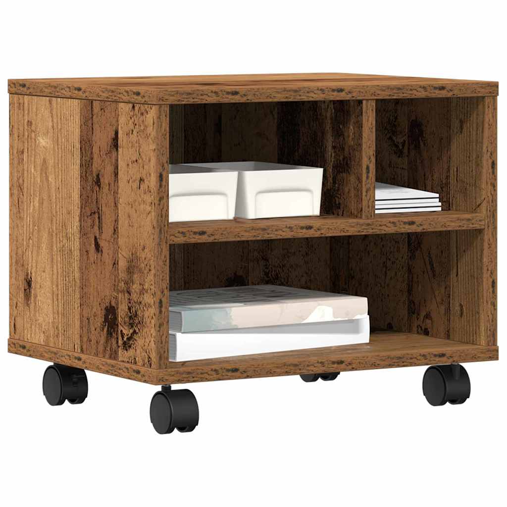 Printer Stand Rustic Wood Look 41 x 32 x 33.5 cm Engineered Wood