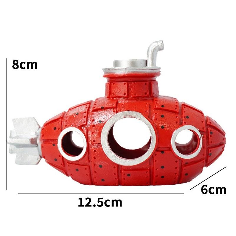Resin Submarine Ornament Aquarium Decoration Fish Tank Scenic Decor Shrimp Hideout Theme Ornament ZSP03