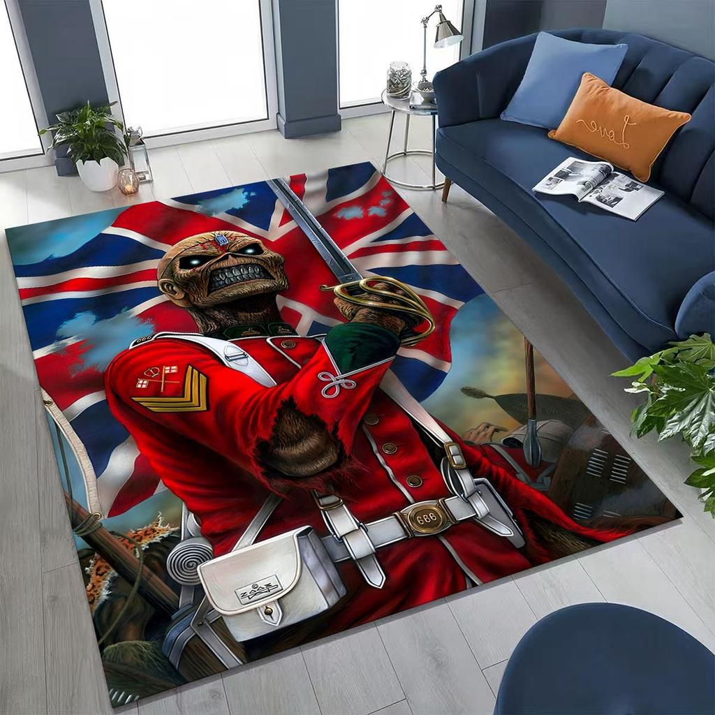 3D I-Iron-Maidens Music Band Art Carpet Rug for Bedroom Living Room Sofa Home Doormat Decor,Large Kids Non-slip Floor Mat