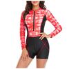 Fashion Women's Long Sleeve Printed   Surf Slim Swimsuit Bikini