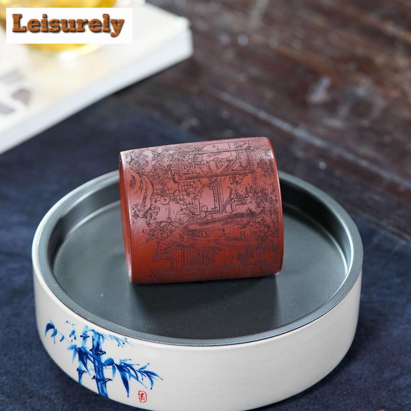 170 ml Yixing Zisha Teetasse mit Hundert-Söhne-Muster, Retro-Teeschale, Tasse zum Teeverkosten und -riechen, Chazhan Meistertassen, Trinkgeschirr