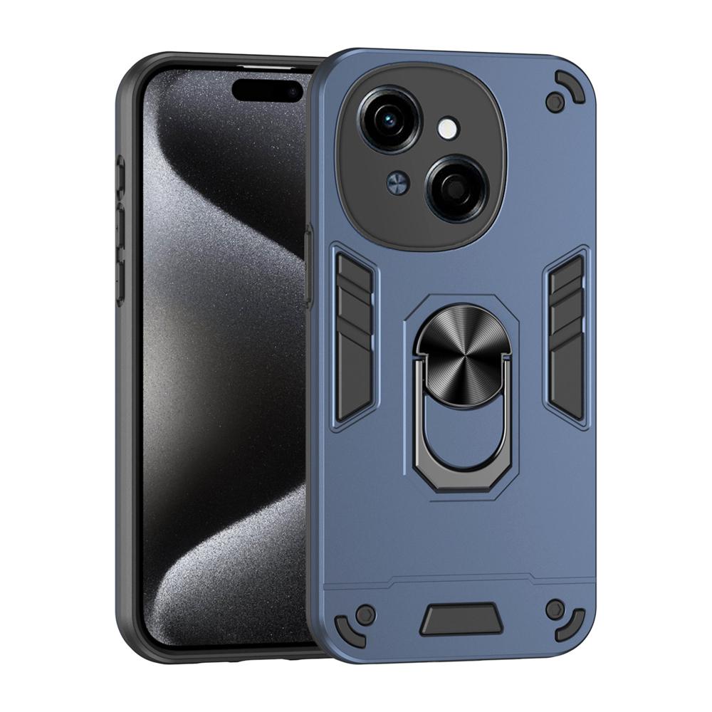 KEYSION Shockproof Case for TECNO Spark Go 1 Go 2025 Silicone+PC Camera Protection Ring Stand Phone Back Cover for Tecno Pop9 4G