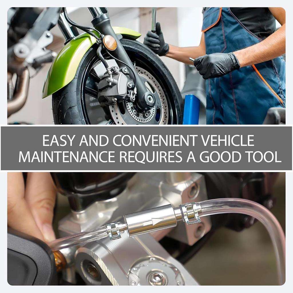 Wąż do odpowietrzania hamulców, Nowy 2025 Jednokierunkowy zawór zwrotny Przewód Zestaw narzędzi do odpowietrzania Dla samochodu Motocykla Sprzęgła - Uniwersalny odpowietrznik płynu hamulcowego hydraulicznego Z