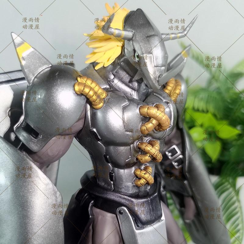 20cm Digimon Adventure Metalgreymon Upgraded Version 2.0 Gold & Black Anime Figure Model Statue Desktop Decoration