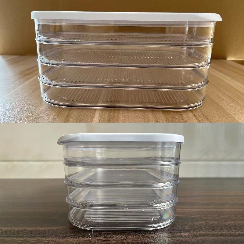Bacon Meat-Freezer Storage Box: Transparent, Sealed Container for Household Refrigerators