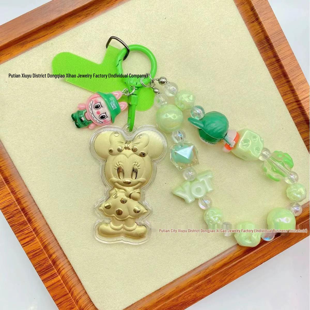 

Minnie 999 Pure Gold Charm: Trendy Keychain & Phone Accessory Includes Gold