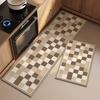 Checkerboard Plaid Kitchen Floor Mat Long Strip Runner Rugs Non-slip Waterproof Oil-proof Leather Washable Carpet Tapis Cuisine
