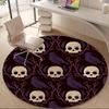 1PC Skulls Ravens Office Round Area Rug, Mat Suitable For Office, Under Office Chairs Bedroom Living Room Home Decor, Room Deco