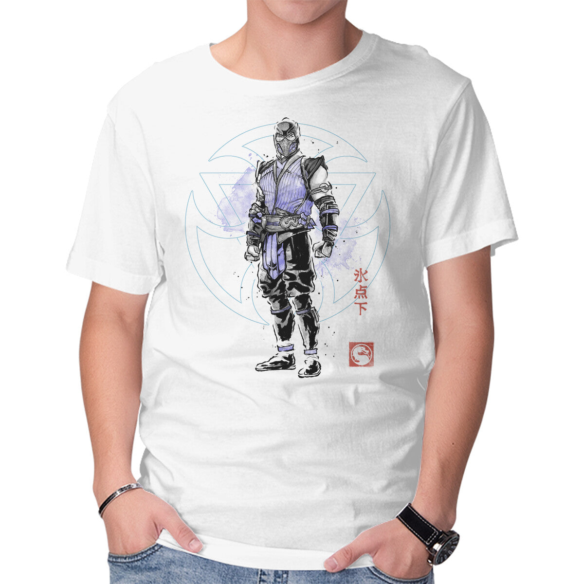 Unisex Crew Neck T-Shirt The Coldhearted Lin Kuei Sumi-e Graphic Short Sleeve Casual Tee XXXL