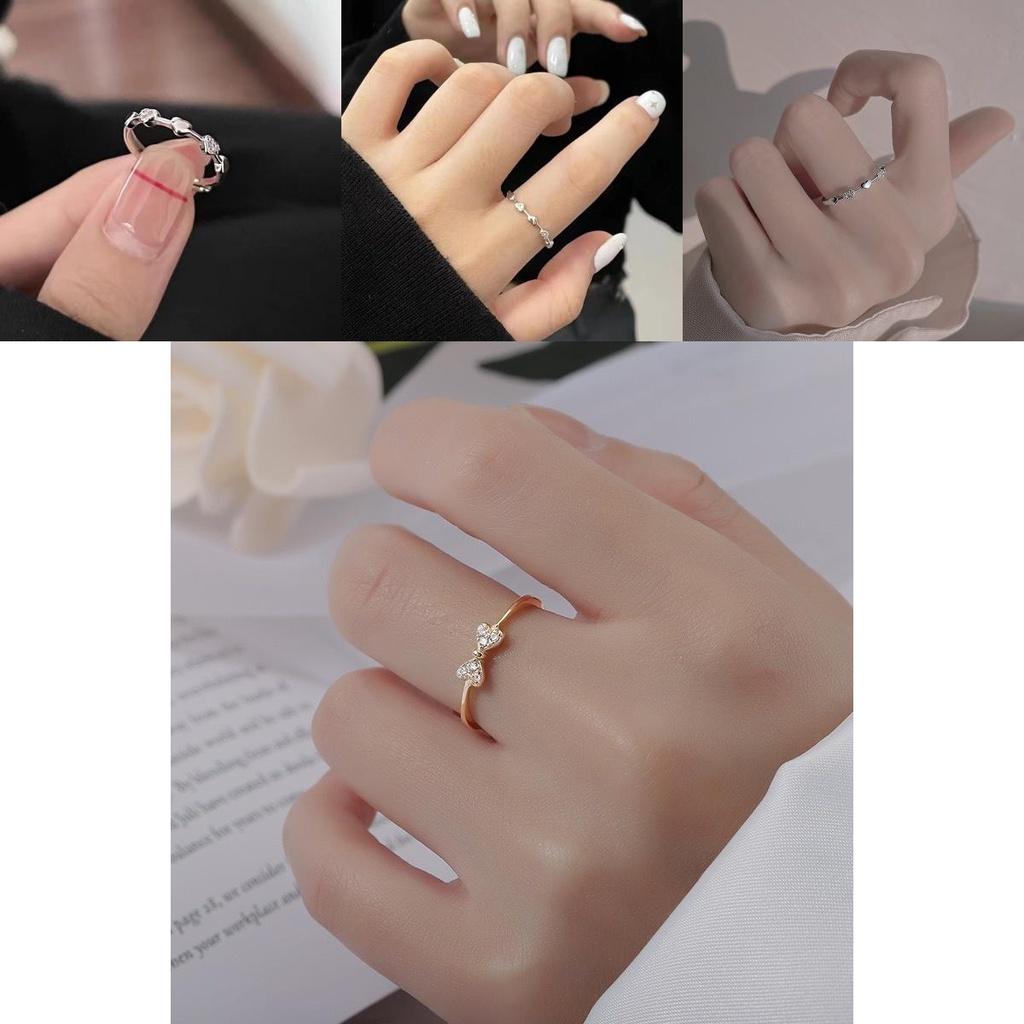 Unique Design Finger Ring For Women High-end Feel Alloy Inlay Gemstone