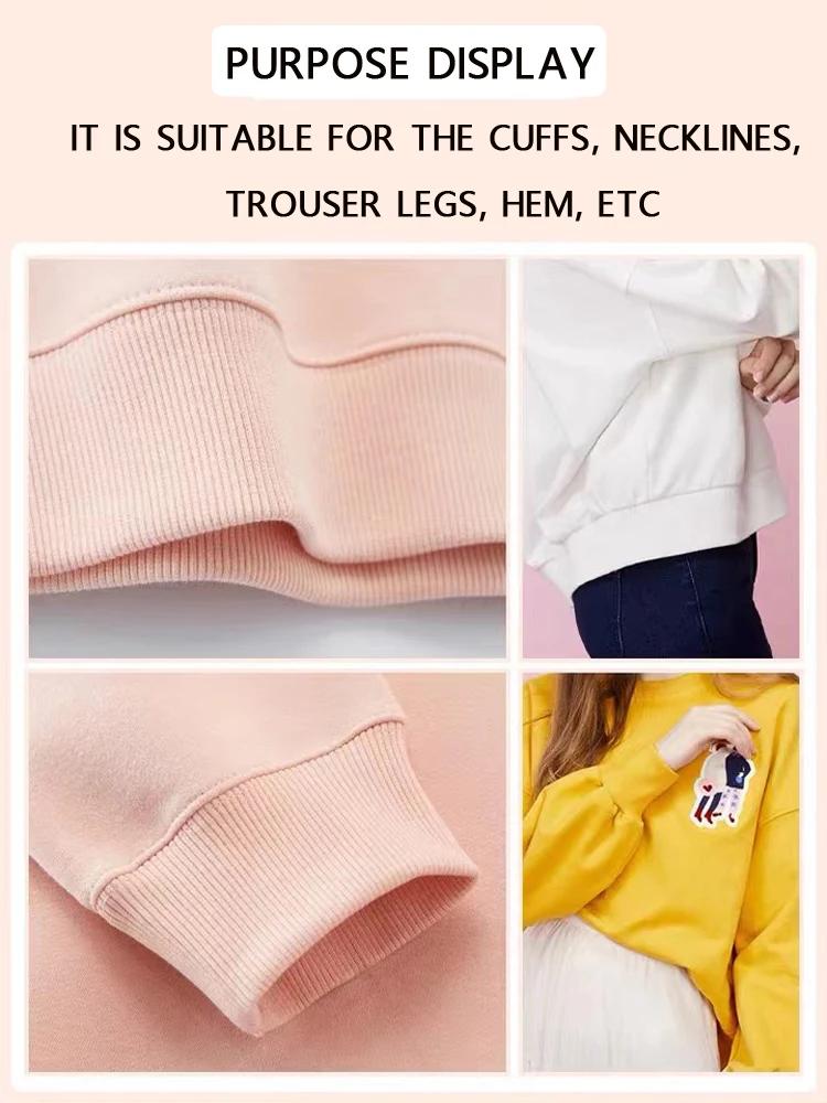 Cotton Stretch Ribbed Knit Fabric, Neckline, Cuffs, Hem, Cinched Elasticated Garment Fabric, Pregnant Woman Belly Support