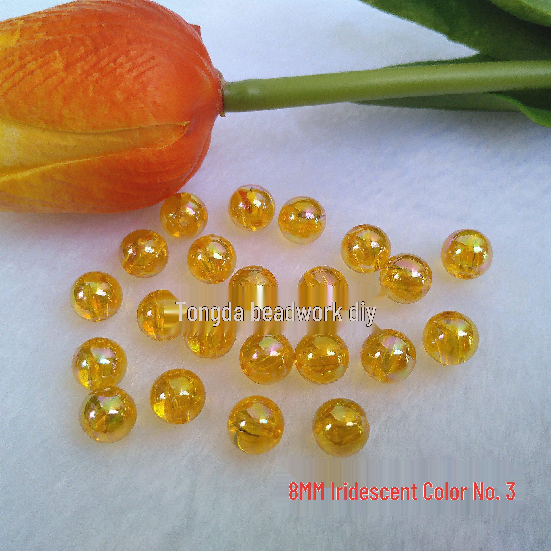 8mm Transparent Iridescent AB Acrylic Round Beads for DIY Handmade Crafts  Beaded Curtains