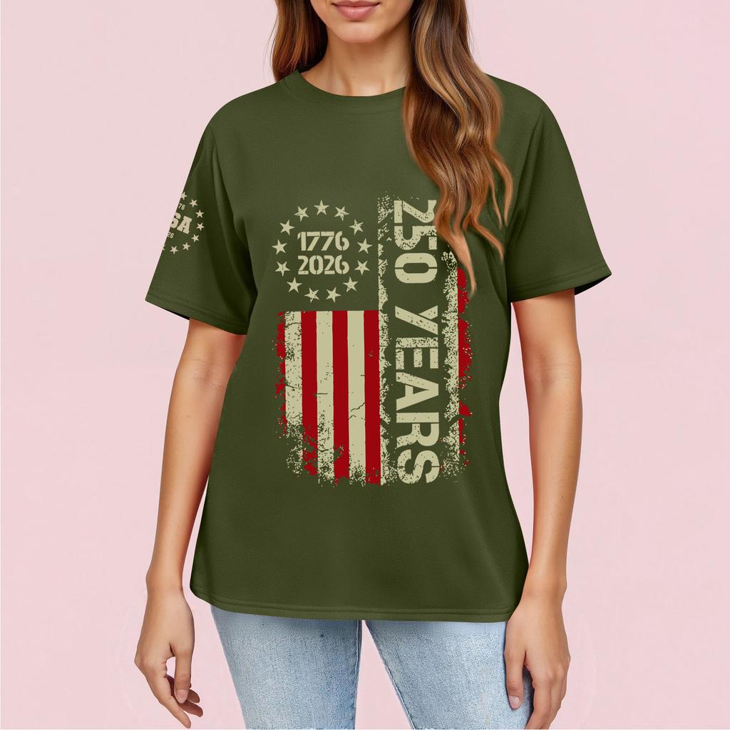 Moda feminina casual estampado manga curta gola redonda pulôver tops