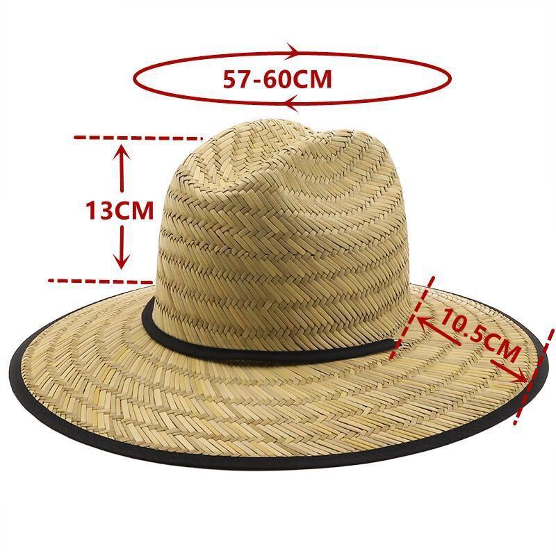 Beach Hat Summer Men's Big Eaves Sun Hat Outdoor UV Protection Hollow Grass Women's Straw Hat