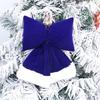 Yousheng Velvet Christmas Bow Large Plush Stuffed Christmas Tree Hanging Bow with Fluffy White Fur Trim for Holiday Tree Fireplace Party Decoration